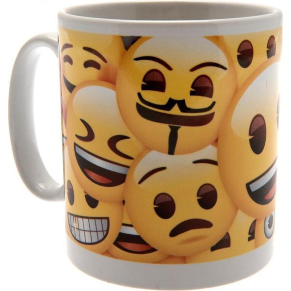 Emoji - Tazza Da Caffè, Icone TA2436 (Taglia Unica) (Giallo/Bianco)-image