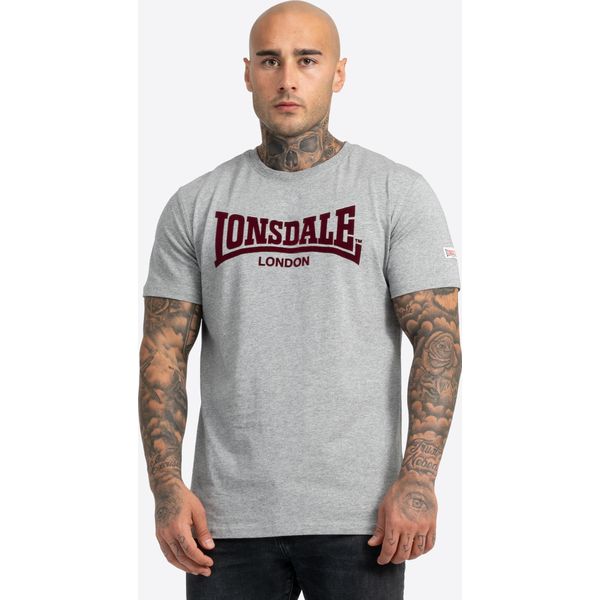Maglietta Uomo Regular Fit LL008 One Tone Marl Grey/Oxblood Xxl Lonsdale-image