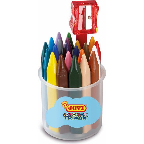 Jovi Jumbo Easy Grip Case Pastelli A Cera Triangolari Pastelli A Cera Colore Casuale 24 Pz-image