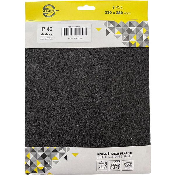 Panno Di Levigatura Per Metallo, Legno, Grana 320, 230X280 Mm (3 Pz)-image