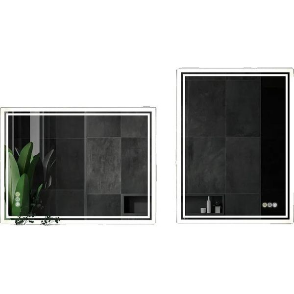 Specchio Da Bagno Illuminato, Luminosità Dimmerabile, Funzioni Di Sensore Tattile, 60X80 Cm (24X32 Pollici)-image