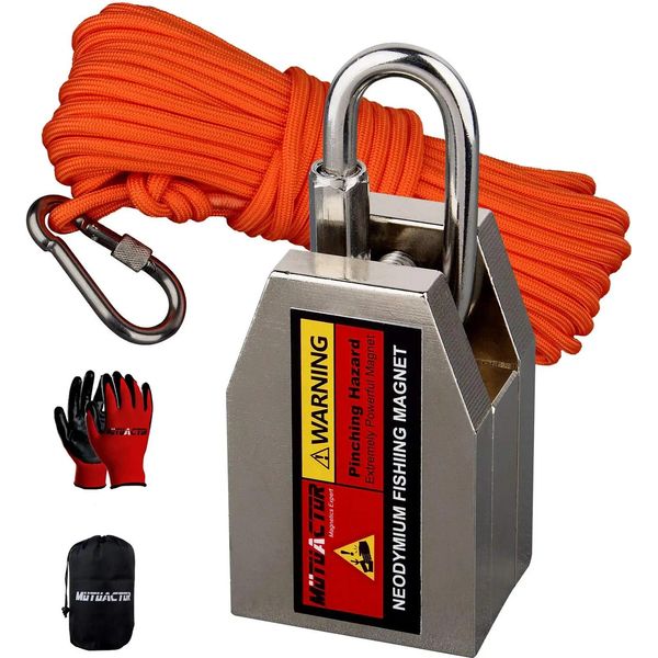 Magnete Da Pesca Al Neodimio, Forza Di Trazione 1200LB, Corda Per Impieghi Gravosi, 400LBSX3, Forza Di Trazione Verticale, 400LBSX3, Forza Di Trazione Verticale-image