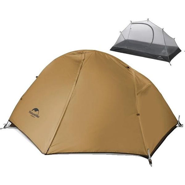 Tenda Ultraleggera Da Zaino, Impermeabile 4000Mm, Spaziosa 205X156Cm, 1P - 20D - Marrone-image