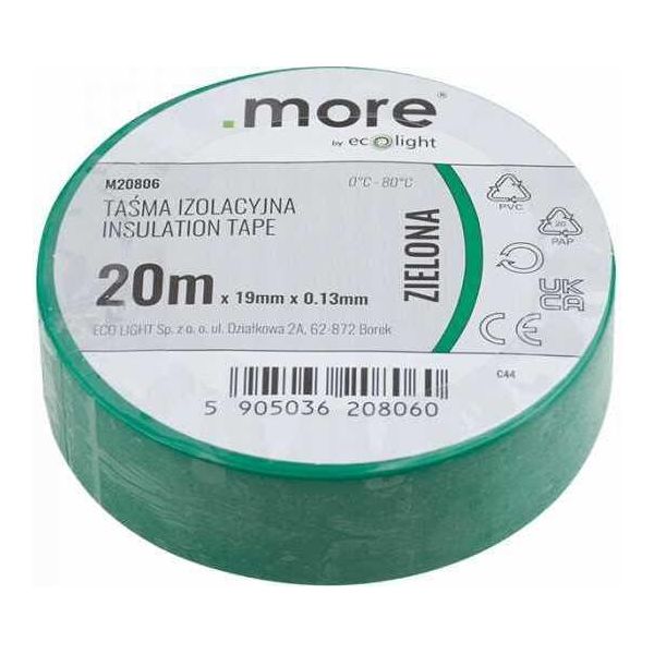 Nastro Isolante 19 Mm X 0,13 Mm Verde 20 M-image