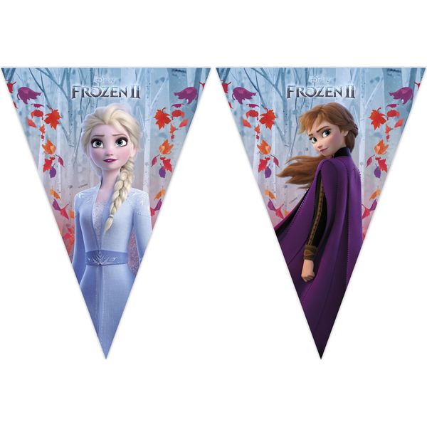 Folat Folat Procos 91135 - Catena Di Festoni Frozen 2, Lunghezza 2,3 M, Ghirlanda, Decorazione A Bandiera, Decorazione Appesa, Compleanno, Festa A Tema-image