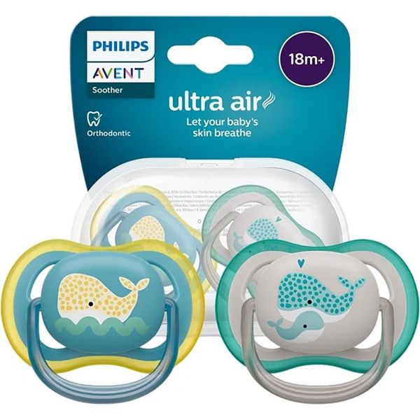 Philips Avent Ultra Air SCF34924 Succhietto 18 M In Silicone Senza Bpa Set Di 2-image