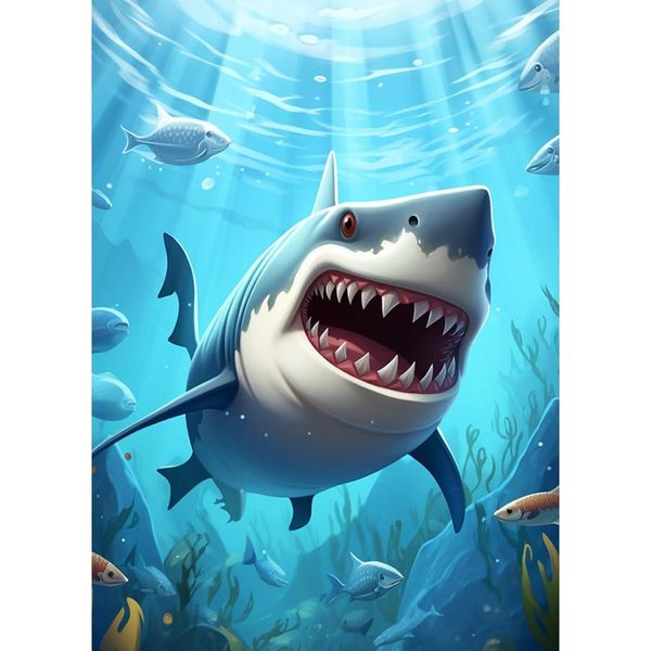 Haepxyby 5D Diy Diamant Malerei Kit 30X40 Cm Hai-image
