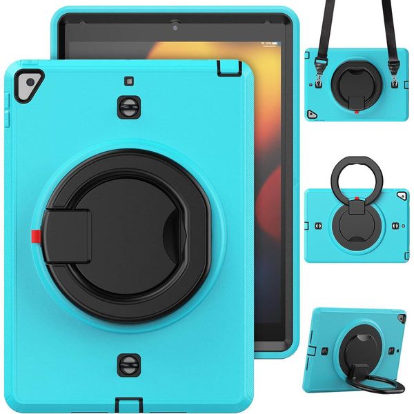 Custodia Per Ipad 9/8/7 10,2" Con Supporto E Tracolla Turchese"-image