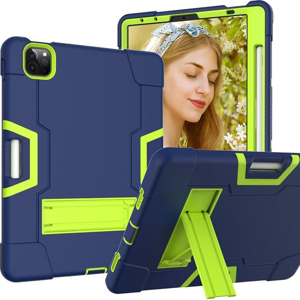 Custodia Blindata Per Ipad Pro 12,9" Con Supporto E Porta Stilo Blu Navy"-image