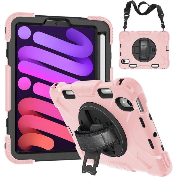 Custodia Per Ipad Mini 6 8,3" Supporto Girevole E Porta Stilo Rosa"-image