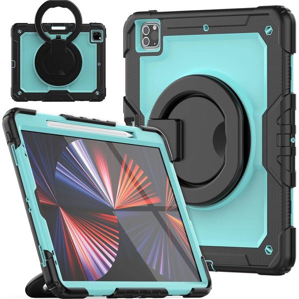 Custodia Per Ipad Pro 5/4/3 12,9" Con Supporto E Tracolla Verde"-image