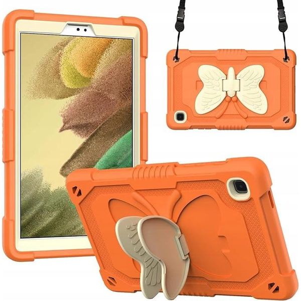 Custodia Per Ipad 10,2" Con Supporto A Farfalla E Tracolla Arancione"-image