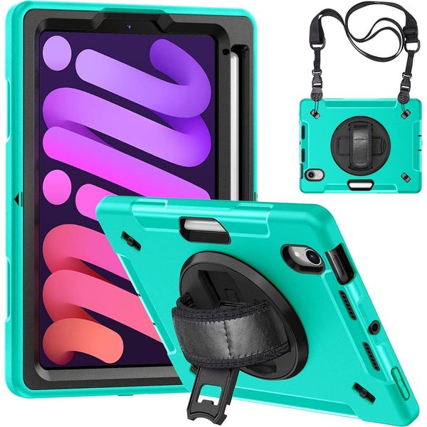 Custodia Per Ipad Mini 6 2021 8,3" Con Supporto E Tracolla Verde"-image