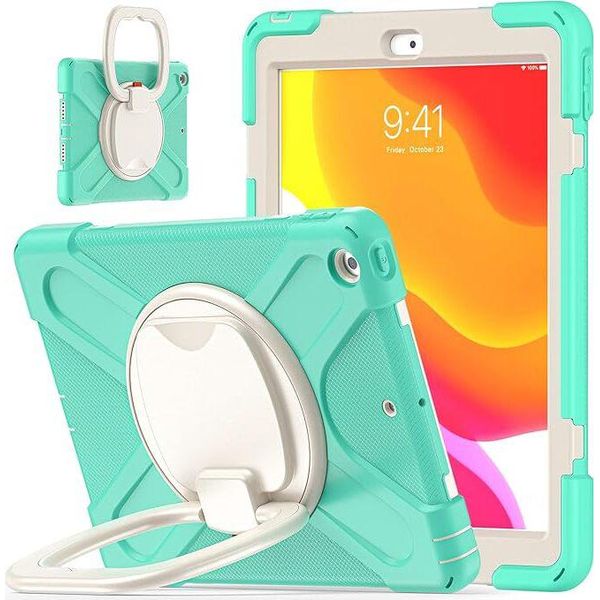 Custodia Per Ipad 9/8/7 10,2" Blindata Con Supporto Girevole Mint"-image