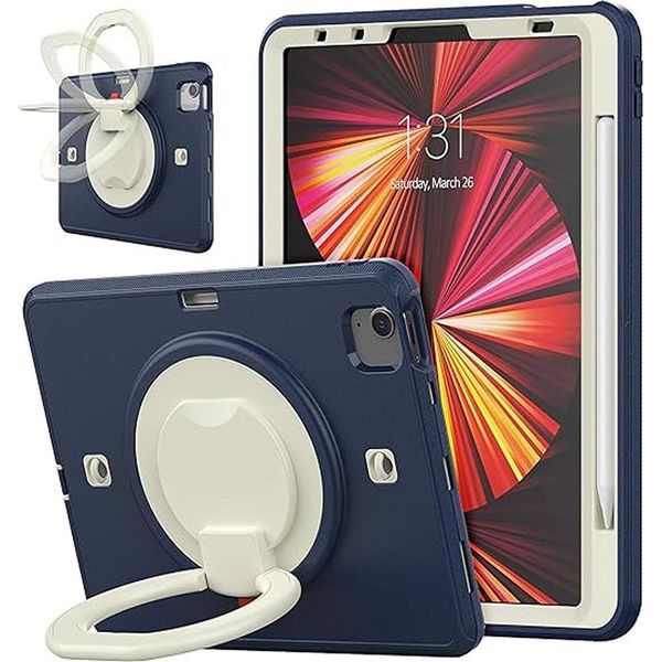 Custodia Per Ipad Air 5/Air 4/Pro 11" Supporto Per Penna Stilo Blu Navy"-image