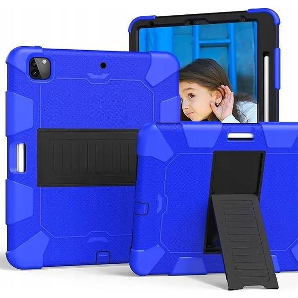 Custodia Blindata Per Ipad Pro 5/4/3 12,9" Con Supporto Blu"-image
