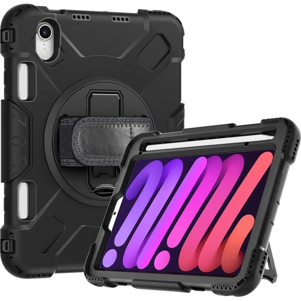 Custodia Per Ipad Mini 6 8,3" Supporto Girevole E Supporto Per Stilo Nero"-image