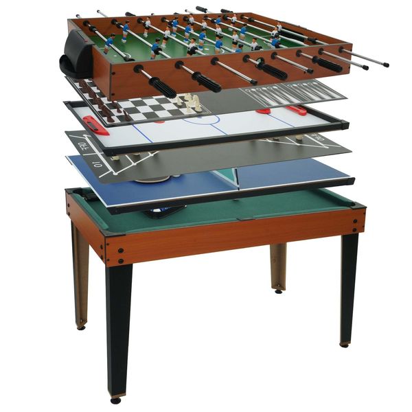 Tischkicker MCW-M33, TischfußBall Billard Hockey 7In1 Multiplayer Spieletisch, Mdf 80X123X101Cm-image