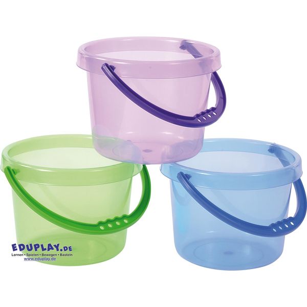 Eduplay 120575 Secchio Trasparente, 1,2 Litri, Trasparente, 6 Pezzi (1 Set)-image