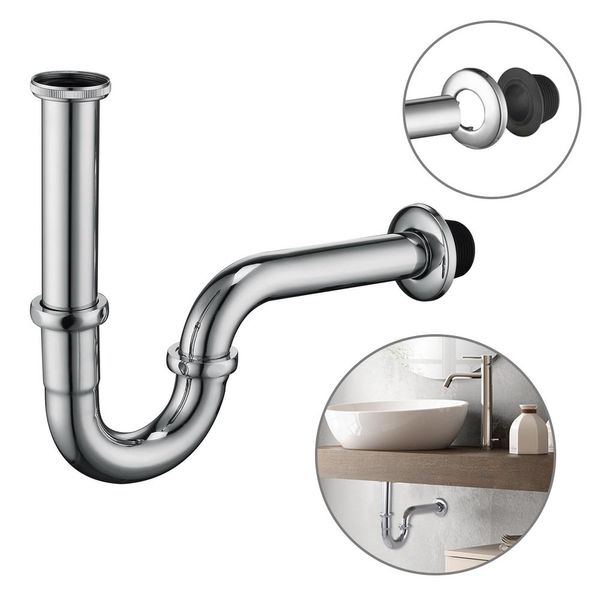 Sifone Universale Per Lavello, Lavabo, Sifone Per Tubi, Raccordo Di Scarico, Sifone Per Tubi Su Misura, Sifone Per Odori, Raccordo Di Scarico-image
