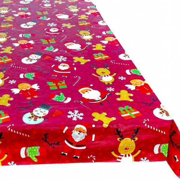 Tovaglia Monouso In Poliestere, Per Natale, Feste, Rosso, 140 X 230 Cm-image