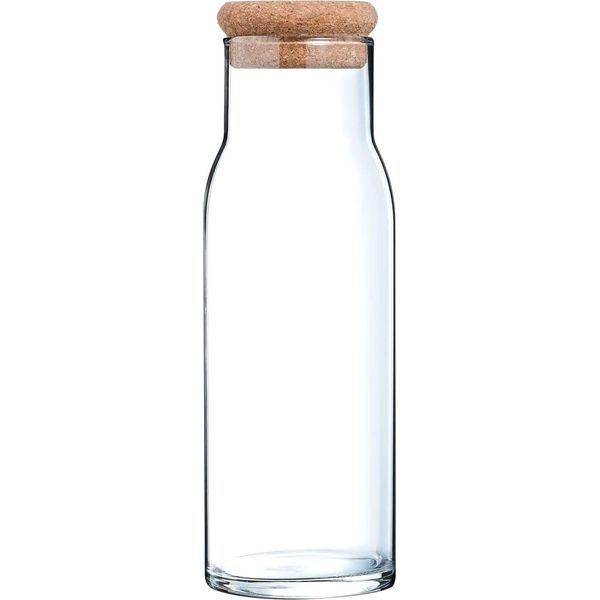 Cucina & Tavola Caraffa In Vetro Con Tappo In Sughero Per Acqua, Succo, Latte - 1000 Ml-image