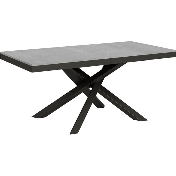 Itamoby - Tavolo Allungabile 180/284X90 Cm Volantis Evolution Cemento Telaio E Gambe Antracite-image