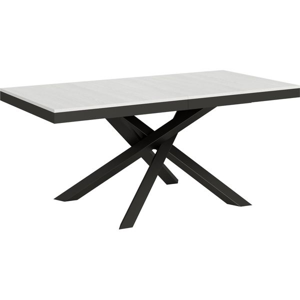 Itamoby - Tavolo Allungabile 180/284X90 Cm Volantis Evolution Bianco Frassino Telaio E Gambe Antracite-image