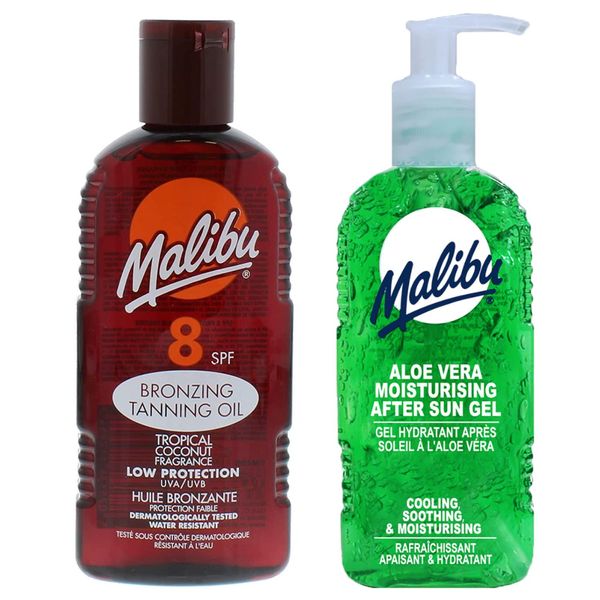 Malibu Tanning Oil SPF8 200 Ml + Gel Di Aloe Dopo Abbronzatura 200Ml-image