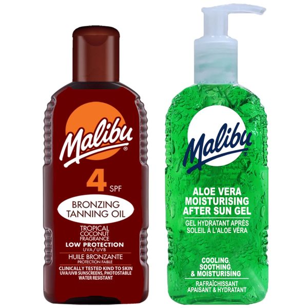 Malibu Tanning Oil SPF4 200 Ml + Gel Di Aloe Dopo Abbronzatura 200Ml-image