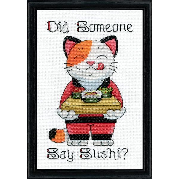 Kit Per Ricamo A Punto Croce Design Works "Say Sushi"", Schema Contato, 13X18 Cm"-image