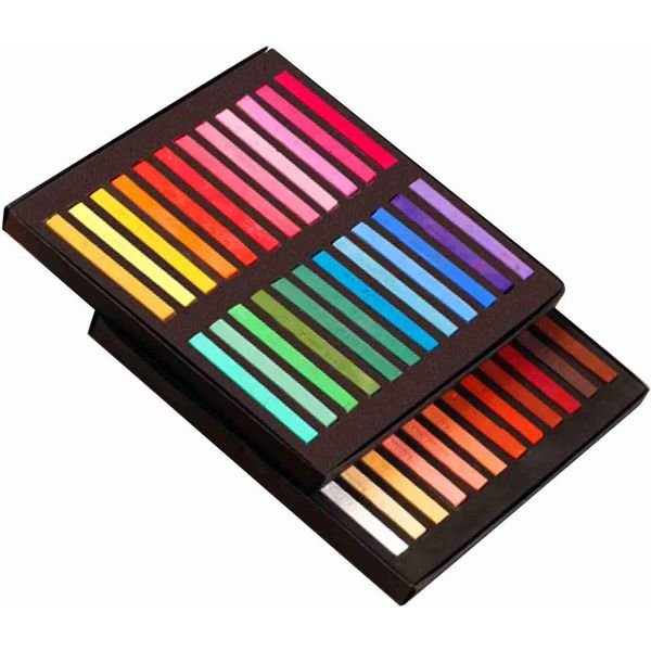 Set Di Gessetti Pastello 48 Colori, Quadrati E Morbidi, Atossici, Per Disegnare, Dipingere, Per La Scuola, L'ufficio E Le Forniture Artistiche-image