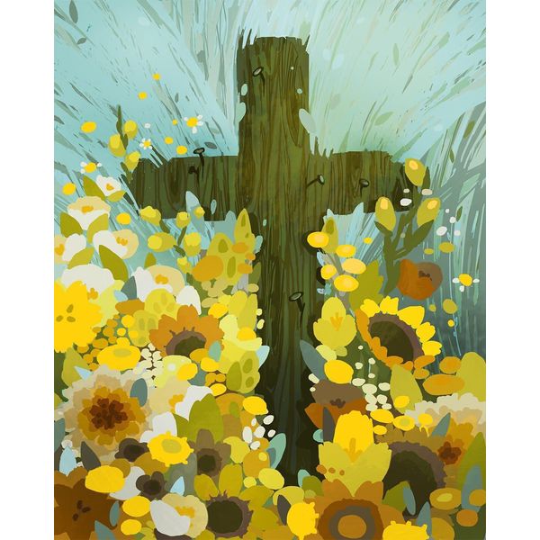 Croce Floreale Cristiana Painting By Numbers 40X50 Cm-image