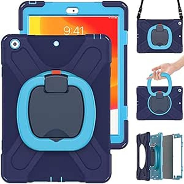 Custodia Per Ipad 10,2" 2021/20/19 Con Supporto A Tracolla Blu"-image