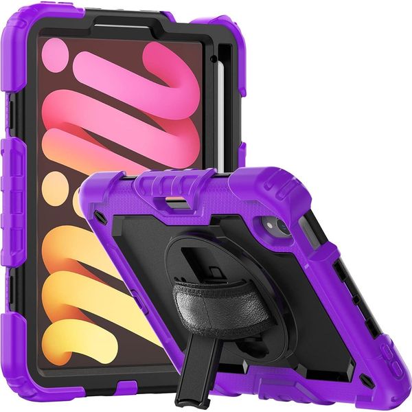 Custodia Per Ipad Mini 6 8,3" Con Supporto E Tracolla Viola"-image