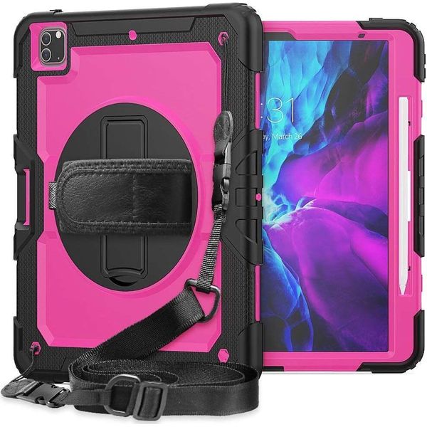 Custodia Per Ipad Pro 5/4/3 12,9" Con Supporto E Tracolla Rosa"-image