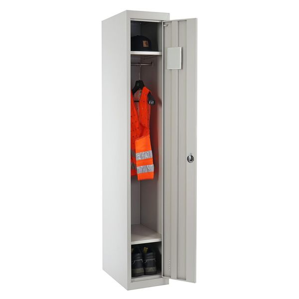Spind Preston T163, Garderobenschrank Kleiderspind Umkleideschrank, Metall 180X30X50Cm Nach Asr A4.1 ~ Grau-image