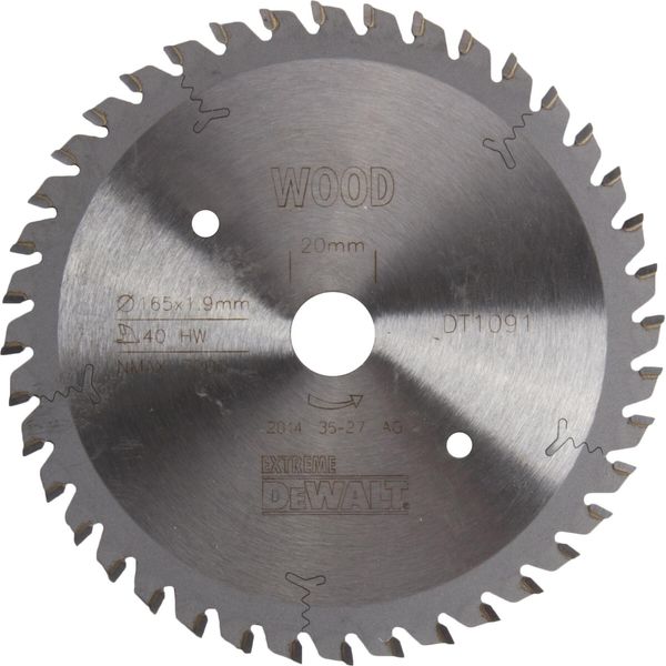 Lama Circolare Dewalt DT1091-QZ Per Sega Circolare Manuale 165/20Mm 40WZ (5 Pz.)-image