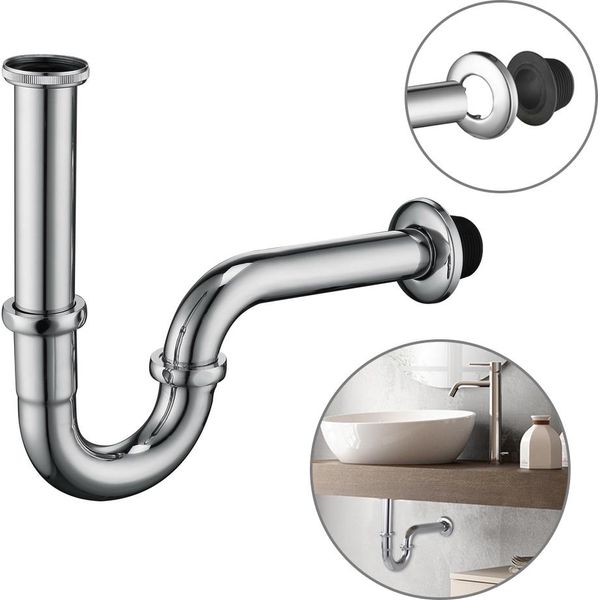 Sifone Universale Per Lavello, Lavabo, Sifone Per Tubi, Raccordo Di Scarico, Sifone Per Tubi Su Misura, Sifone Per Odori, Raccordo Di Scarico-image