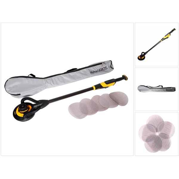 Mirka Leros 950 Cv Levigatrice Per Pareti E Soffitti 350 W 5,0 Mm Corsa 225 Mm ( MIW9502022BA ) In Valigetta + Abrasivo Di Rete-image