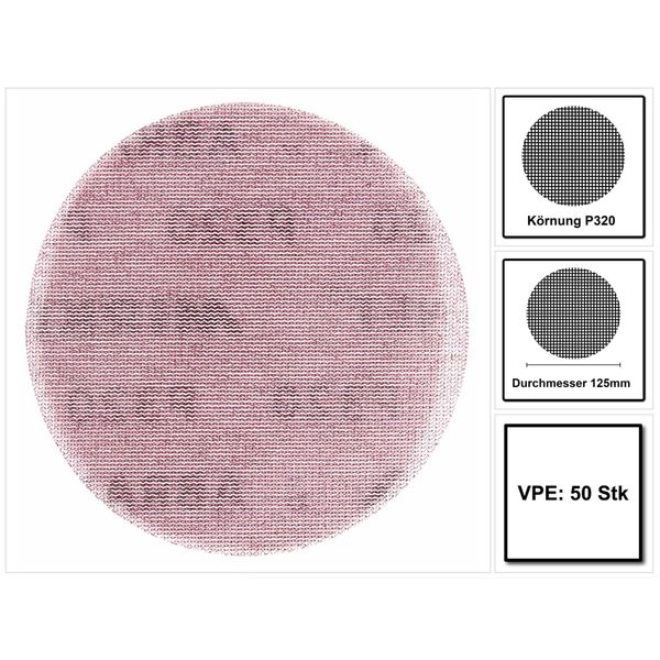 Mirka Abranet Dischi Abrasivi Grip 125Mm P320 50 Pezzi ( 5423205032 )-image