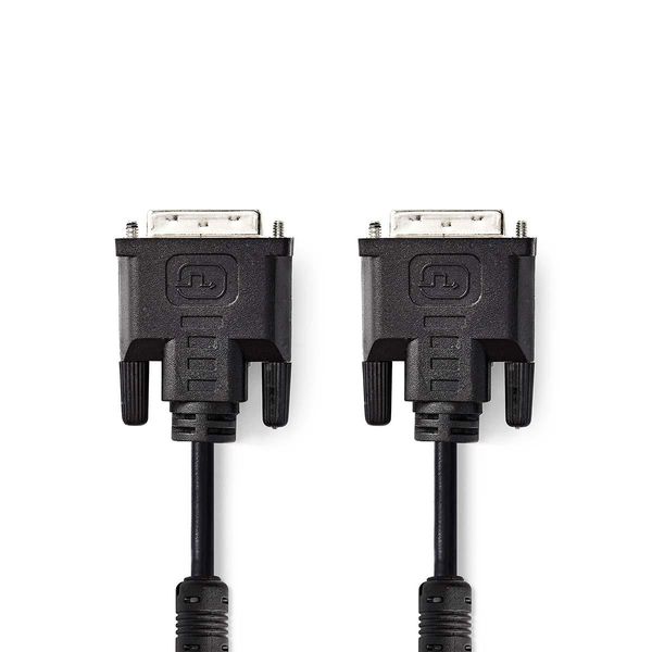Cavo Dvi | DVI-I 24+5-Pin Maschio | DVI-I 24+5-Pin Maschio | 2560X1600 | Nichelato | 2,00 M | Dritto | Pvc | Nero | Sacchetto Di Plastica-image