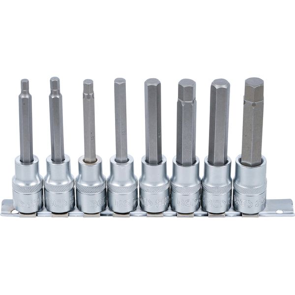Bgs 5176 | Set Di Bussole Per Bit | Attacco Quadro 12,5 Mm (1/2") | Attacco Esagonale 5 - 13 Mm | 8 Pz."-image