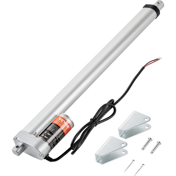 Vevor 1500N Attuatore Lineare Dc 12V Attuatore Lineare IP54 Motore Lineare Elettrico Lunghezza Corsa 400 Mm Livello Di Rumorosità ≤60Db Apriporta Elettrico 5Mm/S Velocità Di Traslazione Tecnologia Lineare Attuatore Di Regolazione-image