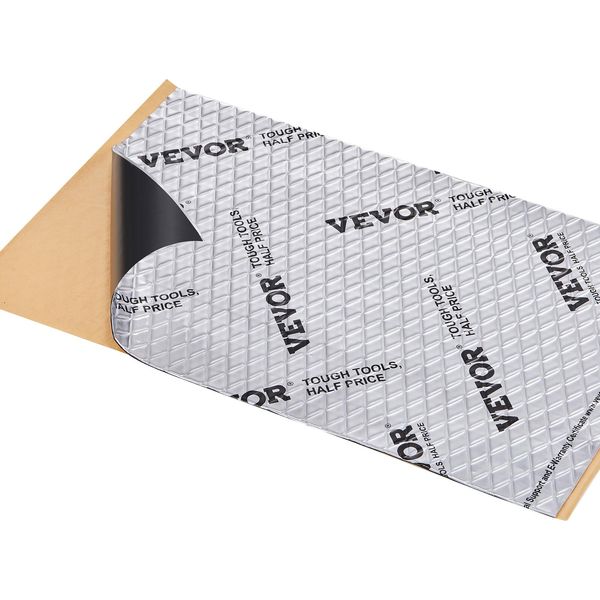 Vevor Set Di 34 Tappetini Isolanti Per Auto 3,3M² Tappetino Anti-Schiacciamento 248,9X398,8Mm Isolamento Del Veicolo 80Mil (2Mm) Di Spessore Foglio Di Alluminio Tappetino Fonoisolante Resistente Al Calore Protezione Dal Rumore Isolamento Acustico Isolamento Acustico-image