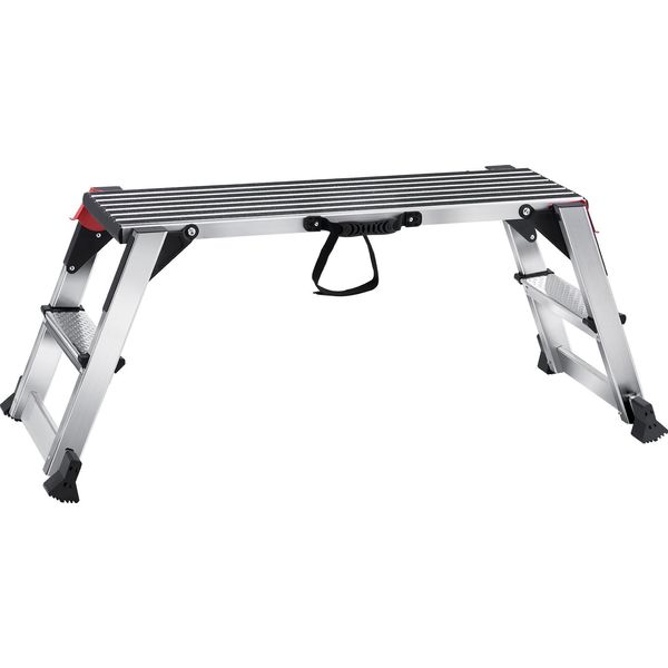 Vevor Banco Da Lavoro Pieghevole In Alluminio 100X30X48,7Cm Piattaforma Di Lavoro 200Kg Capacità Di Carico Banco A Gradini Con Serrature Di Sicurezza Scala A Gradini Per Casa Ufficio Officina E Garage Argento-image