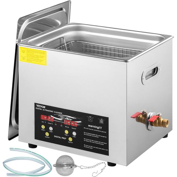 Vevor 10 L Pulitore A Ultrasuoni Migliorato (400 W Riscaldamento, 240 W Ultrasuoni) Pulitore A Ultrasuoni Professionale Digitale Da Laboratorio Con Timer Di Riscaldamento Per La Pulizia Di Parti E Strumenti-image