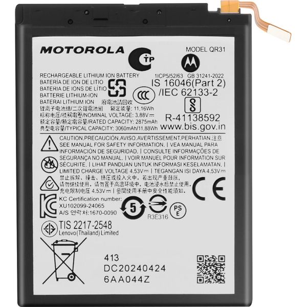 Motorola, Batteria Principale Per Motorola Moto Razr 50 3060Mah QR31 Originale, Nera-image