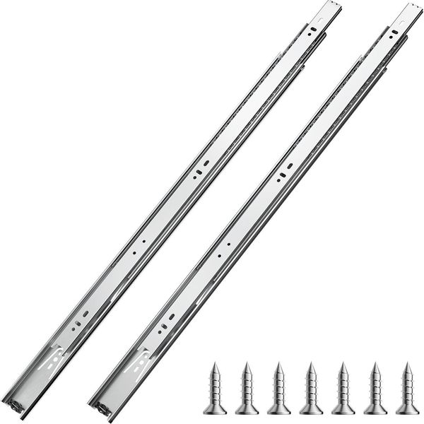 Guide Per Cassetti Vevor, 600 Mm, Robuste Guide Per Cassetti Per Cassettiere Con Montaggio Laterale, Guide Per Cassetti Per La Sostituzione Fai Da Te-image