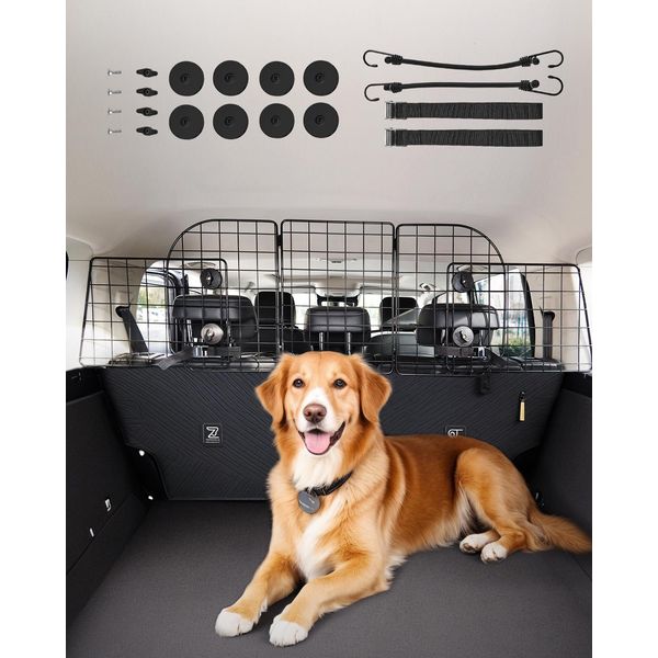 Griglia Per Auto Per Cani Vevor, Regolabile (928 X 423 Mm), Porta Di Sicurezza Per Auto Per Il Sedile Posteriore, Protezione Per Animali Domestici In Rete Metallica, Griglia Universale Per Auto Per Suv/Camion-image